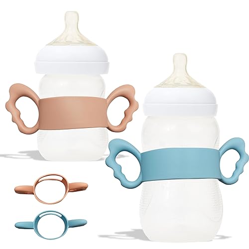 Botabee Asas de silicona para biberones (paquete de 4) Soporte para biberones manos libres para bebés que aprenden a sostener. Compatible con