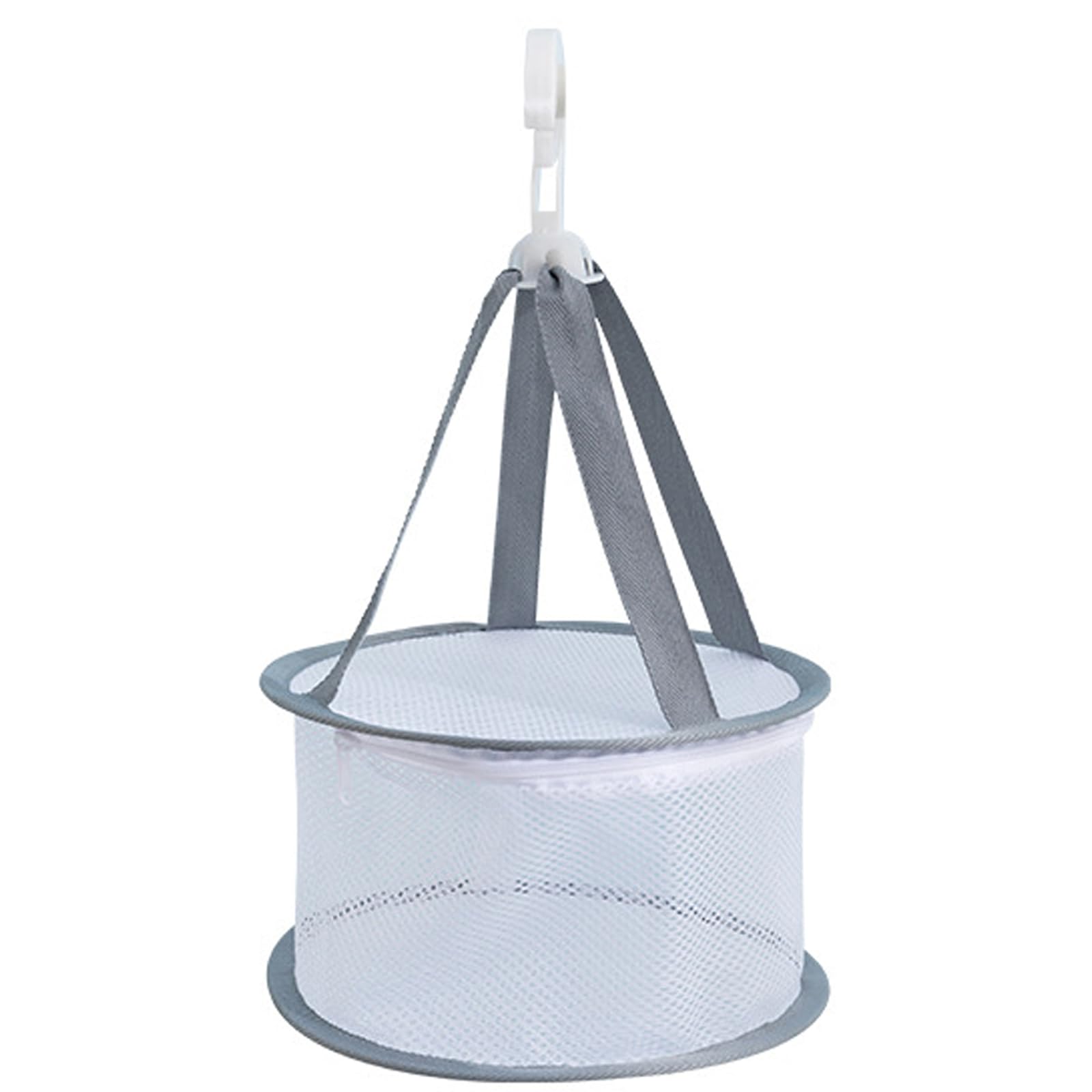 EXQUIMA 1 Pc Peg Bag, Grey Mesh Peg Storage Basket with Hanging Hook Breathable Clothes Peg Holder for Laundry Accessories Indoor Outdoor Drying Rack Organisation