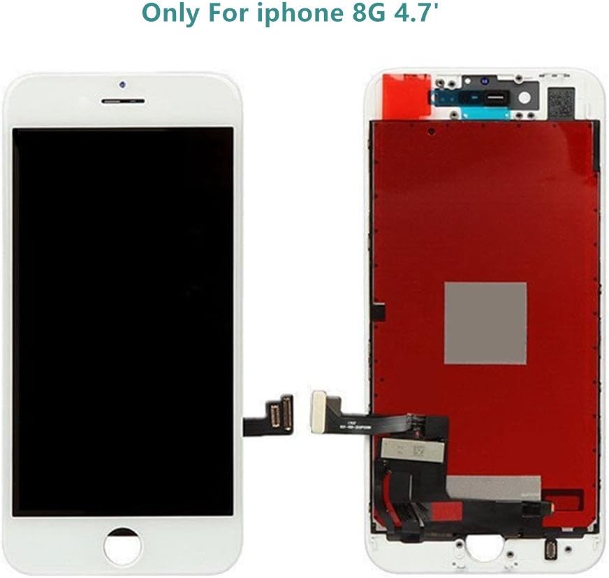 Screen Replacement For iPhone 8 (4.7 inch) -3D Touch LCD Screen Digitizer Replacement Display Assembly with Waterproof Adhesive, Tempered Glass, Tools,Instruction (White)