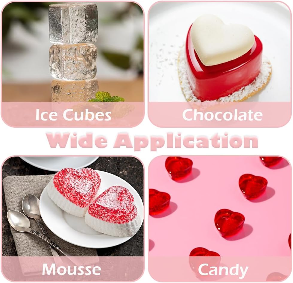 2PCS 6-Cavity Heart Shaped Silicone Molds Non-Stick Heart Chocolate Mold Valentine's Baking Mold for Fondant Candies Jelly Ice Cubes Soaps Resin Crafts - Image 7