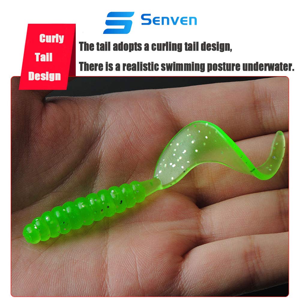 Alomejor 100 Esche In Silicone A Forma Di Lombrico – Vermi Morbidi Da 6 Cm Per Pesca, Caduta Lenta E Movimento Realistico, Per Bass E Altri Predatori