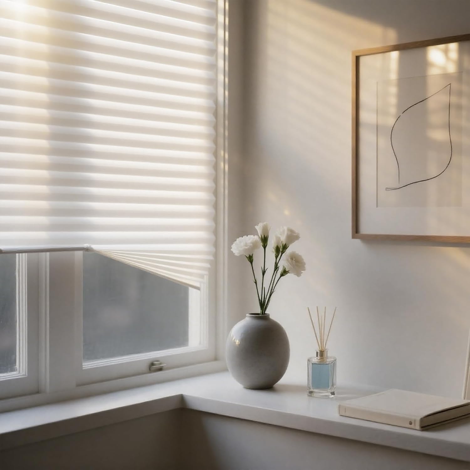 6-Pack Self Adhesive Paper Blinds White | 36"x72" Light Filtering Window Shades, Peel & Stick No Tools Installation - Ideal for Offices & Kitchens (White)