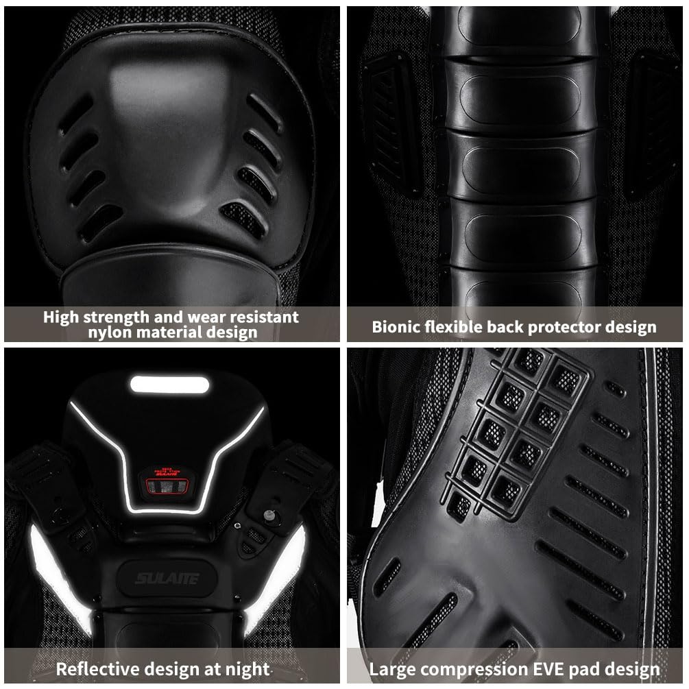Chaqueta De Motocicleta Chaqueta con Protección para la Espalda Armadura De Motocicleta con Rodilleras Y Coderas