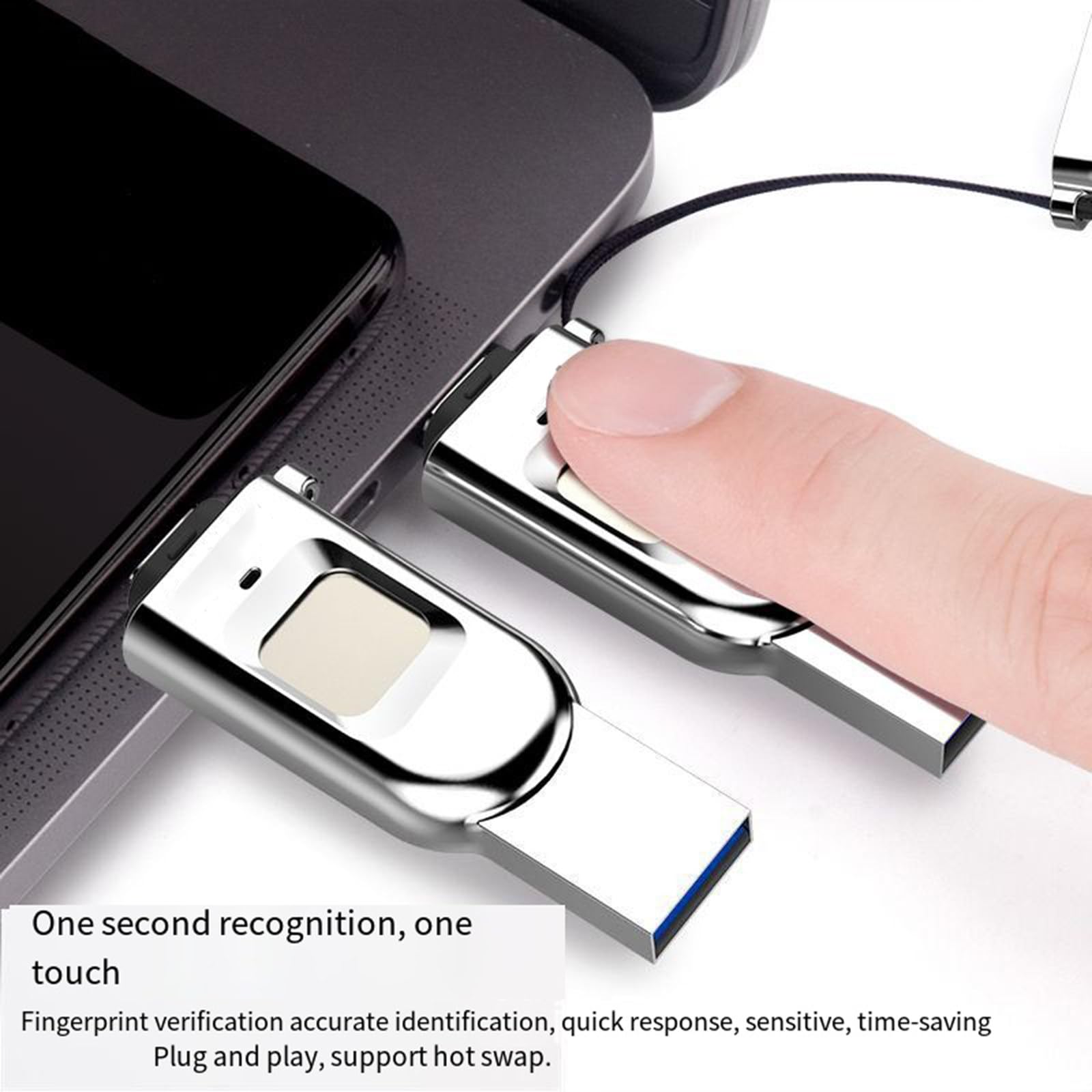 Pendrive z odciskiem palca Szyfrowanie danych Interfejs typu C Dysk Flash B-End Szybki port B 3.0 64 GB 128 GB 265 GB 512 GB,128G