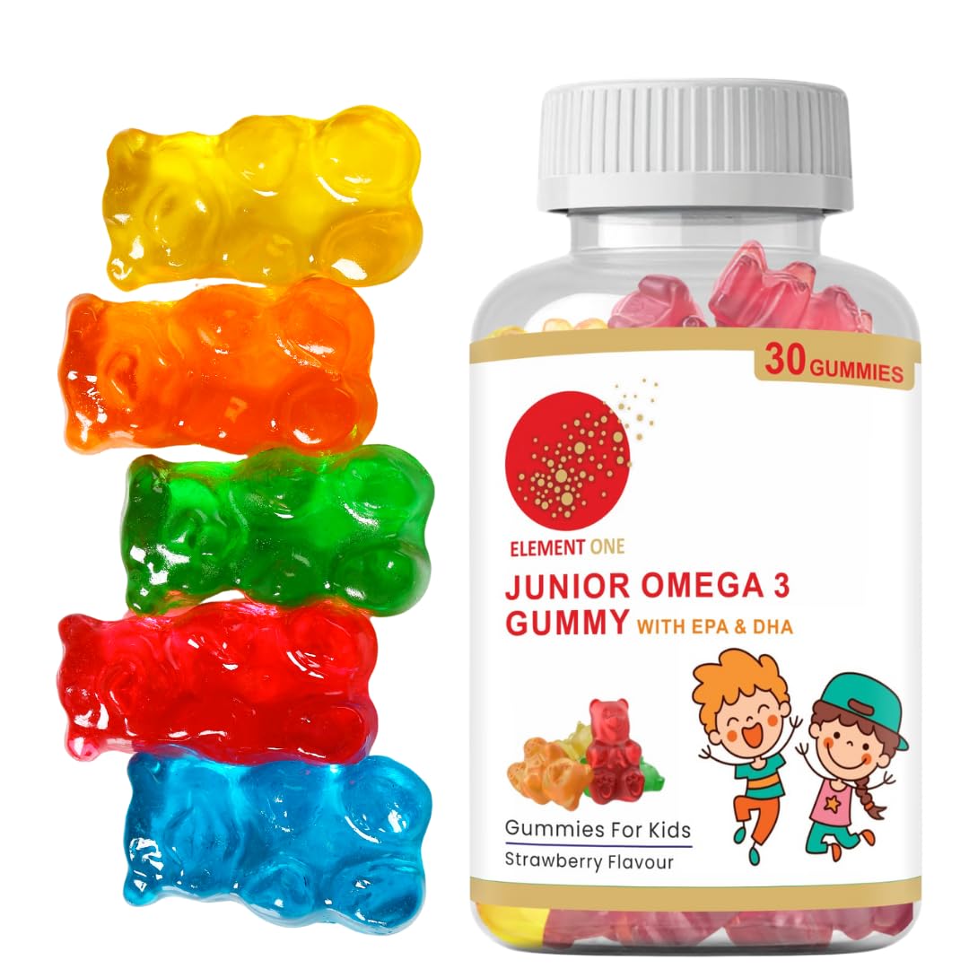 Junior Omega 3 Fish Oil Gummies with EPA & DHA, Strawberry Flavour for Kids, Children, and Adults 60 Gummies (Pack of 2 Bottles) — Amazon image 2
