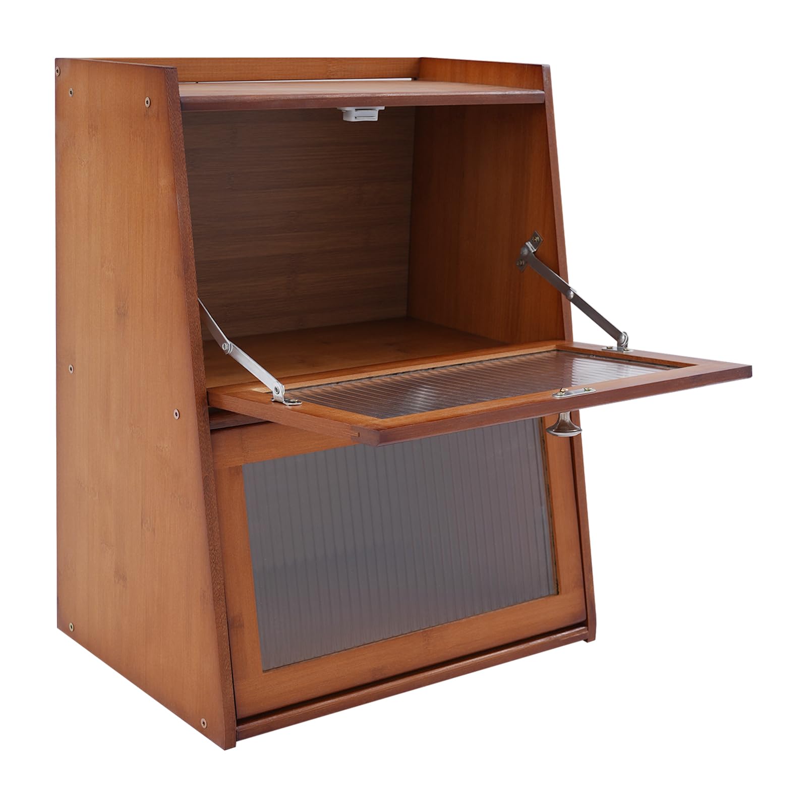 Piccola credenza in bambù da cucina per piano di lavoro, credenza per buffet, cucina, mobile da cucina con porta in acrilico, contenitore per spezie, utensili da cucina, tazze, oggetti di