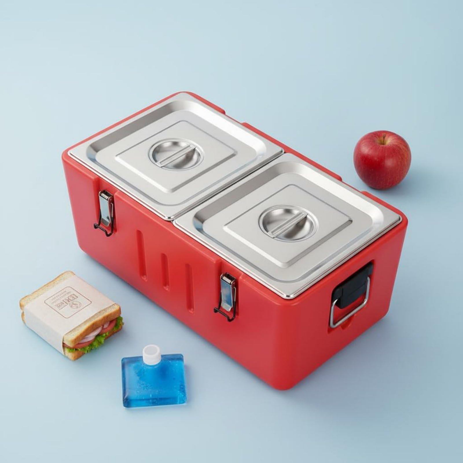 Contenedor Isotérmico 3 Compartimentos Gran Capacidad Caja de Reparto con Aislamiento para Restaurantes, Ocasiones