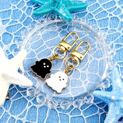 Funny Halloween Gifts Ghost Keychain Halloween Themed Gifts for Friends BFF Bestie Spooky Ghost Gift for Women Adults Cute Stocking Stuffers for Girls Teens Boo Basket Gift for Her with Card - Image 5