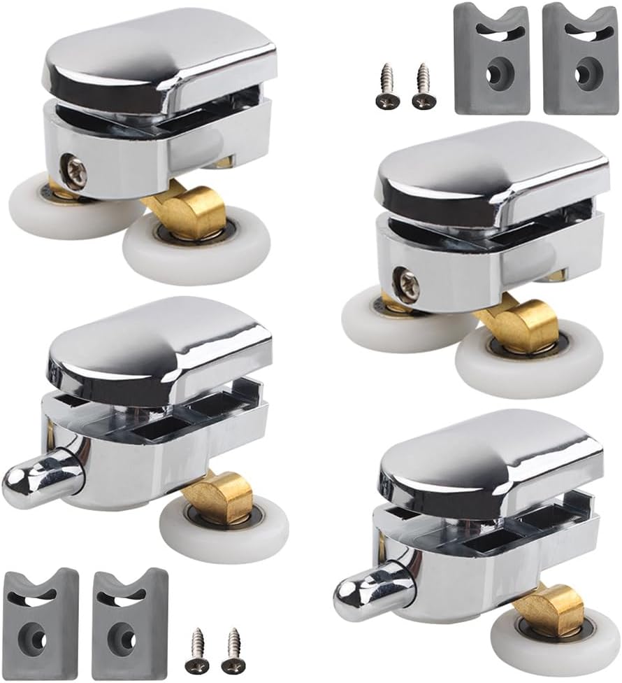 Beticam 4Pcs Shower Door Rollers for Curved Doors 23mm Shower Screen