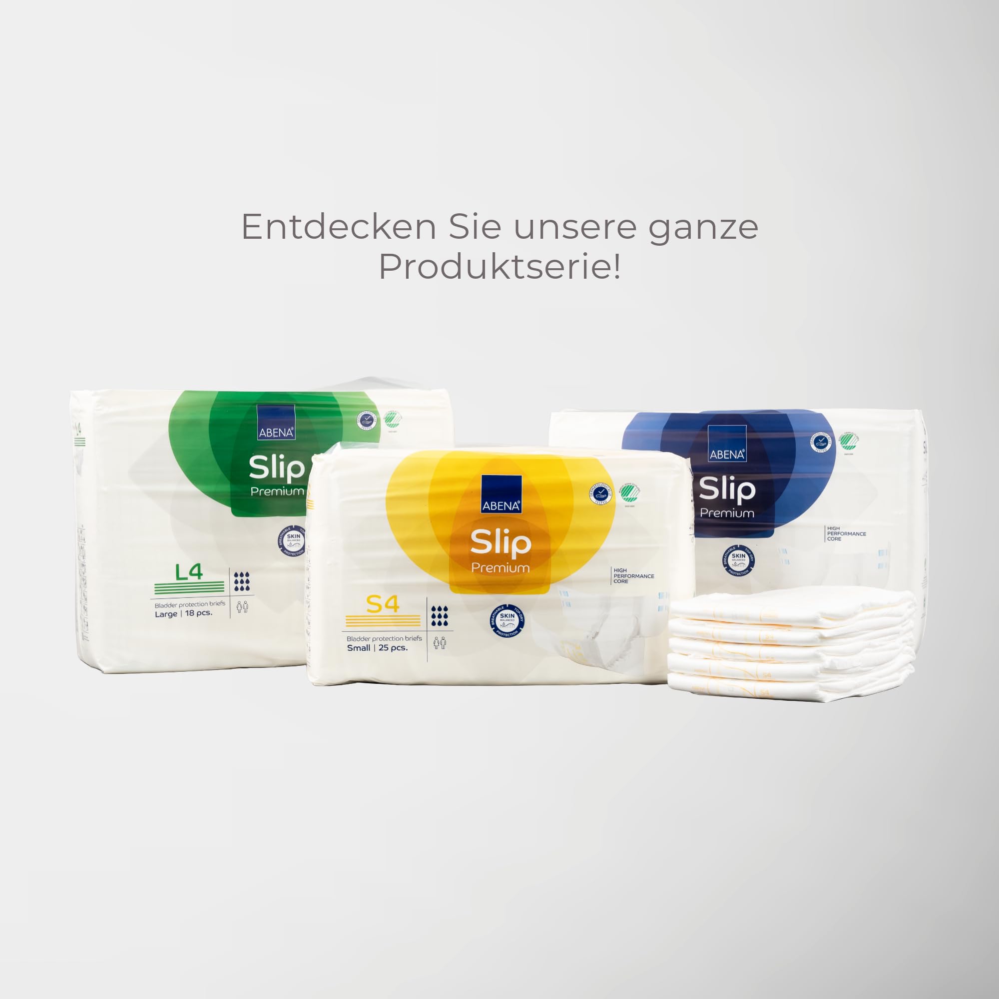 ABENA Slip Premium All-in-One Inkontinenzeinlagen für Damen und Herren, Eco-Labeled Damen-Inkontinenzeinlagen, Größe L 3, 100–150 cm Taille, 3400 ml Saugfähigkeit, 4 x 20 Stück | All-in-One Eco-Labeled Damen-Inkontinenzeinlagen,100–150 cm Taille, 3400 ml