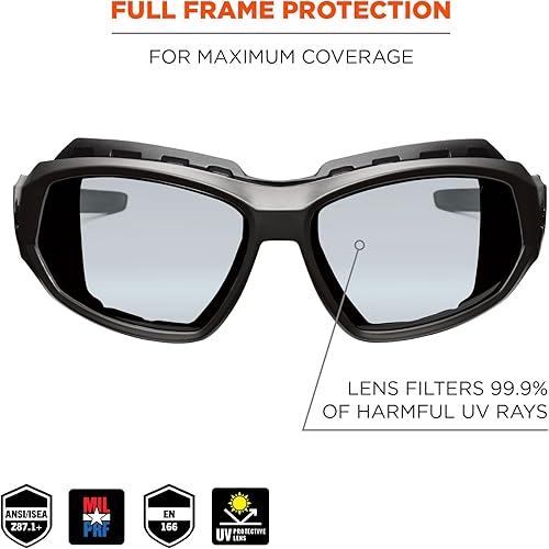 Miniatura 2 de Ergodyne Skullerz Loki - Juego de gafas de seguridad antiempañantes convertibles, mate