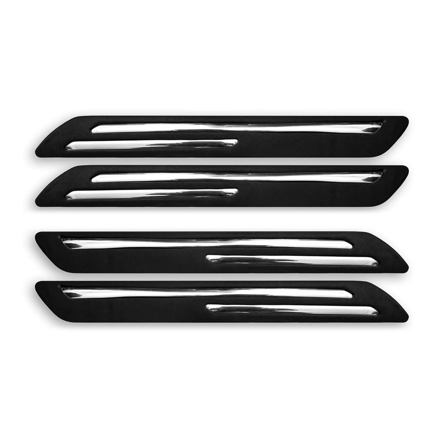 Car Bumper Protector Guard for Maruti Suzuki Victoris with Rust Proof Double Chromium Strip (Black Set of 4-Pcs)-image-19