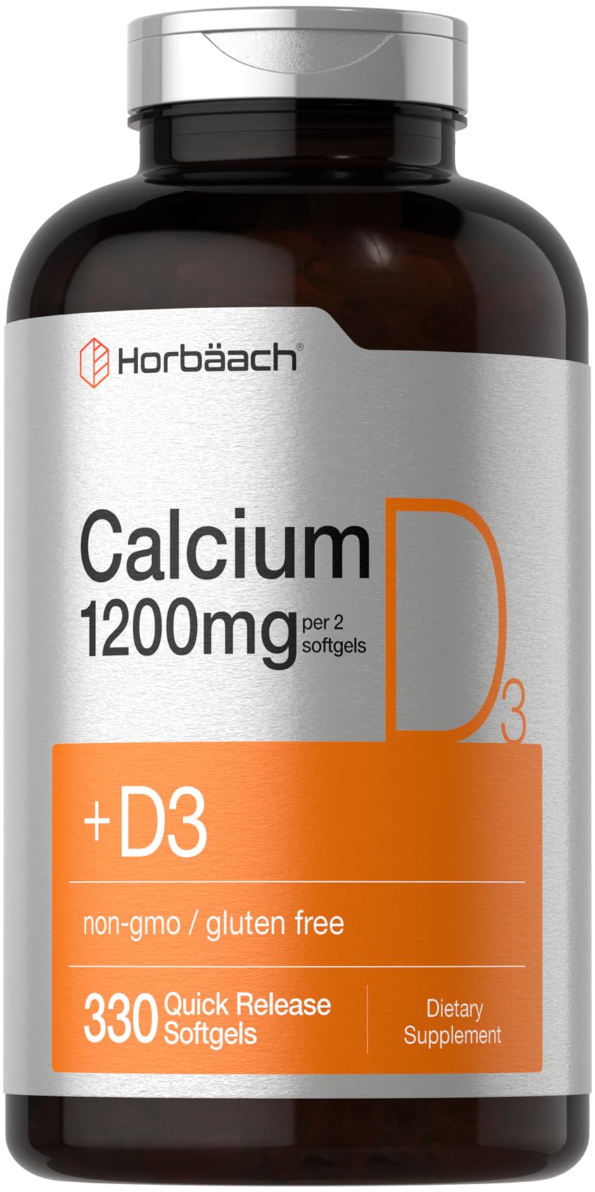 Horbäach Calcium 1200 mg with Vitamin D3 | 330 Softgels