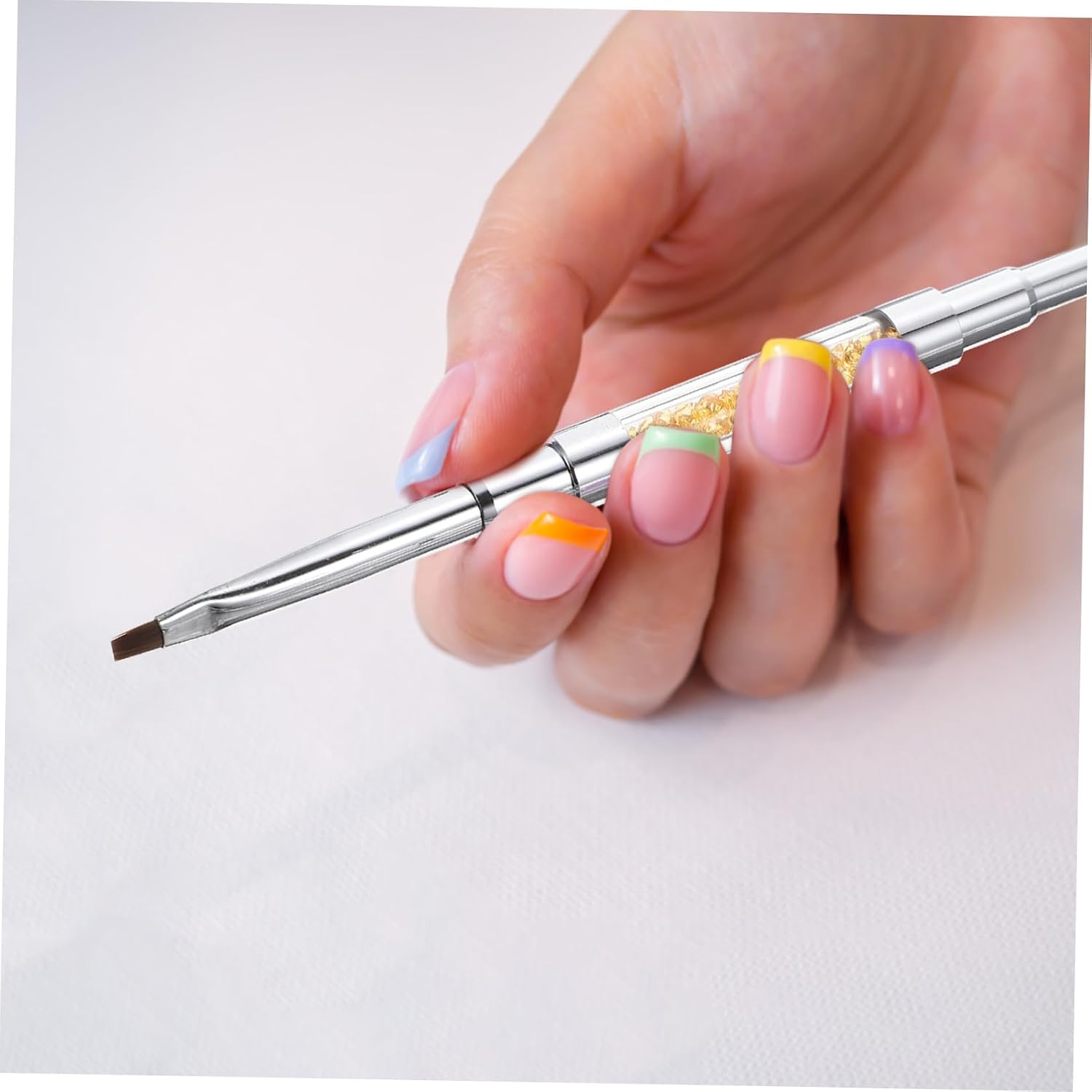 LIFKOME 3pcs Double-ended Nail Art Painting Pens for Manicure DIY Plastic with Flexible Tips Lightweight Handles in Yellow Purple Black for Creative Nail Designs at Home