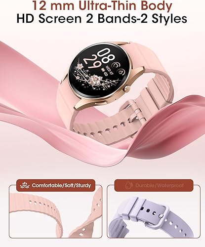 Miniatura 5 de Relojes inteligentes para mujer, reloj de fitness impermeable IP68, reloj inteligente con frecuencia cardíaca, sueño, monitor SpO2, llamadas