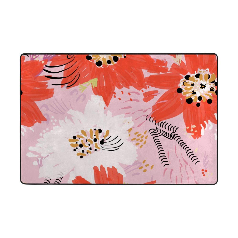 Tapis en velours doux RuChen floral pour éviter le sol froid de la chambre