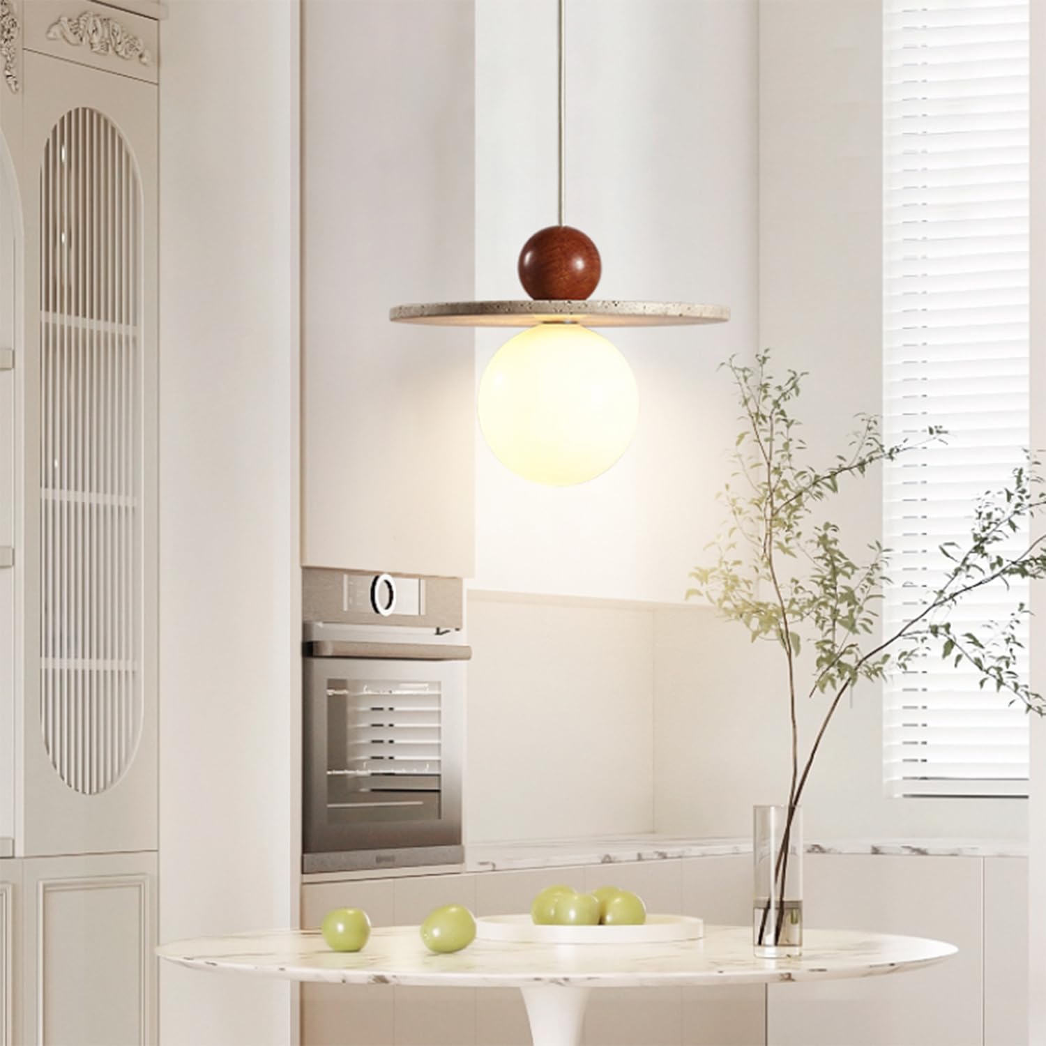 Lampada a sospensione in travertino naturale in stile giapponese
