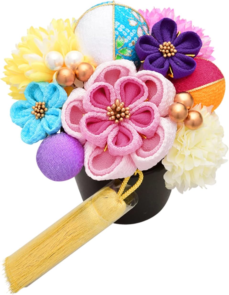 トレンドの白×ゴールド】白無垢 簪 成人式 髪飾り 大正ロマン 鶴響