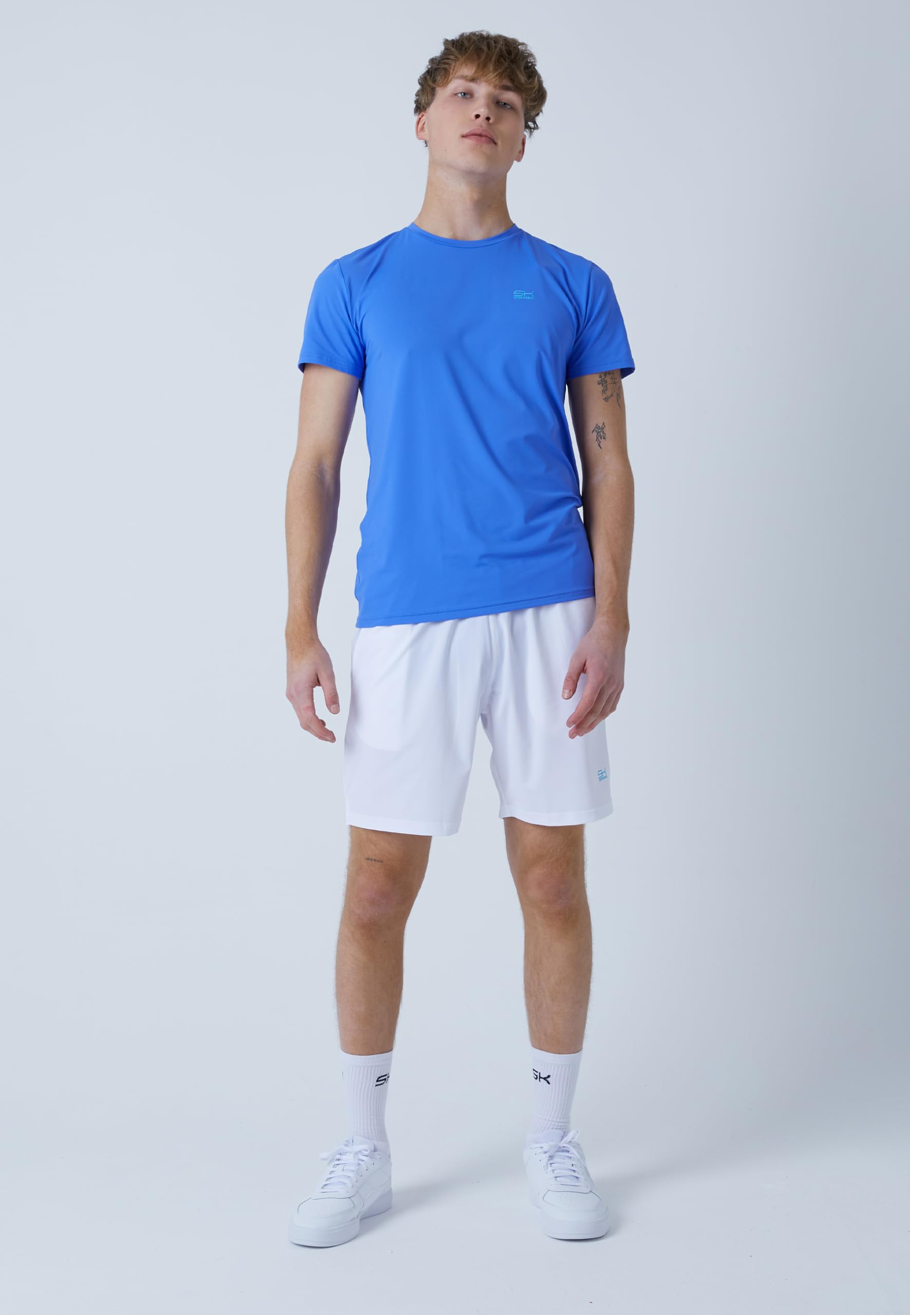 Sportkind Jungen & Herren Tennis, Padel, Running, Fitness Rundhals T-Shirt, atmungsaktiv, UV-Schutz UPF 50+, Kurzarm