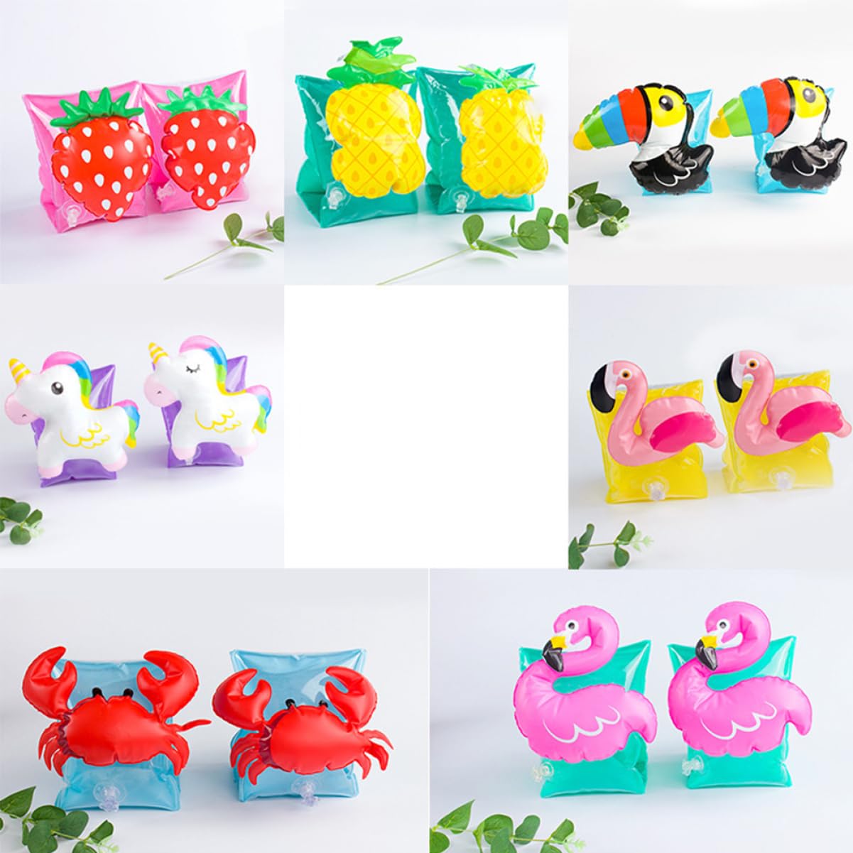 ERINGOGO 1Pair Inflatable Arm Floaties for Strawberry Pattern Swim Bands Comfortable Floaties for Scratch Safety