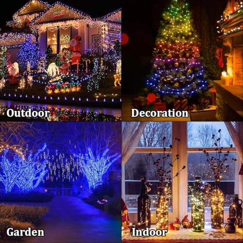 Image of fizzytech Decorative String Lights - 150 LED, 8 Flash Modes, Multicolour Copper Wire Fairy Lights for Window, Wall, Garden, Diwali, Christmas, Wedding, Party & Home Decoration (150 LED Point Control)