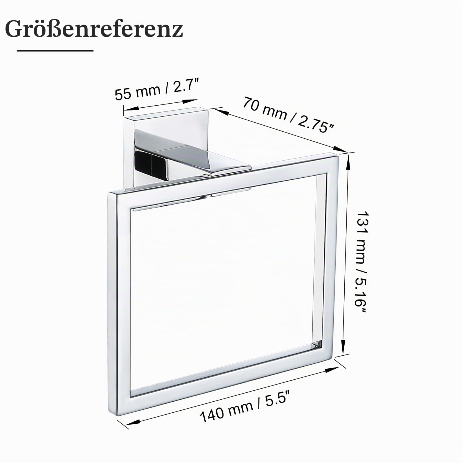 TURS Handtuchhalter Handtuchhalter Handtuchring SUS 304 Edelstahl Wand montiert Chrom Poliert Finish Badezimmer (Chrom Poliert)