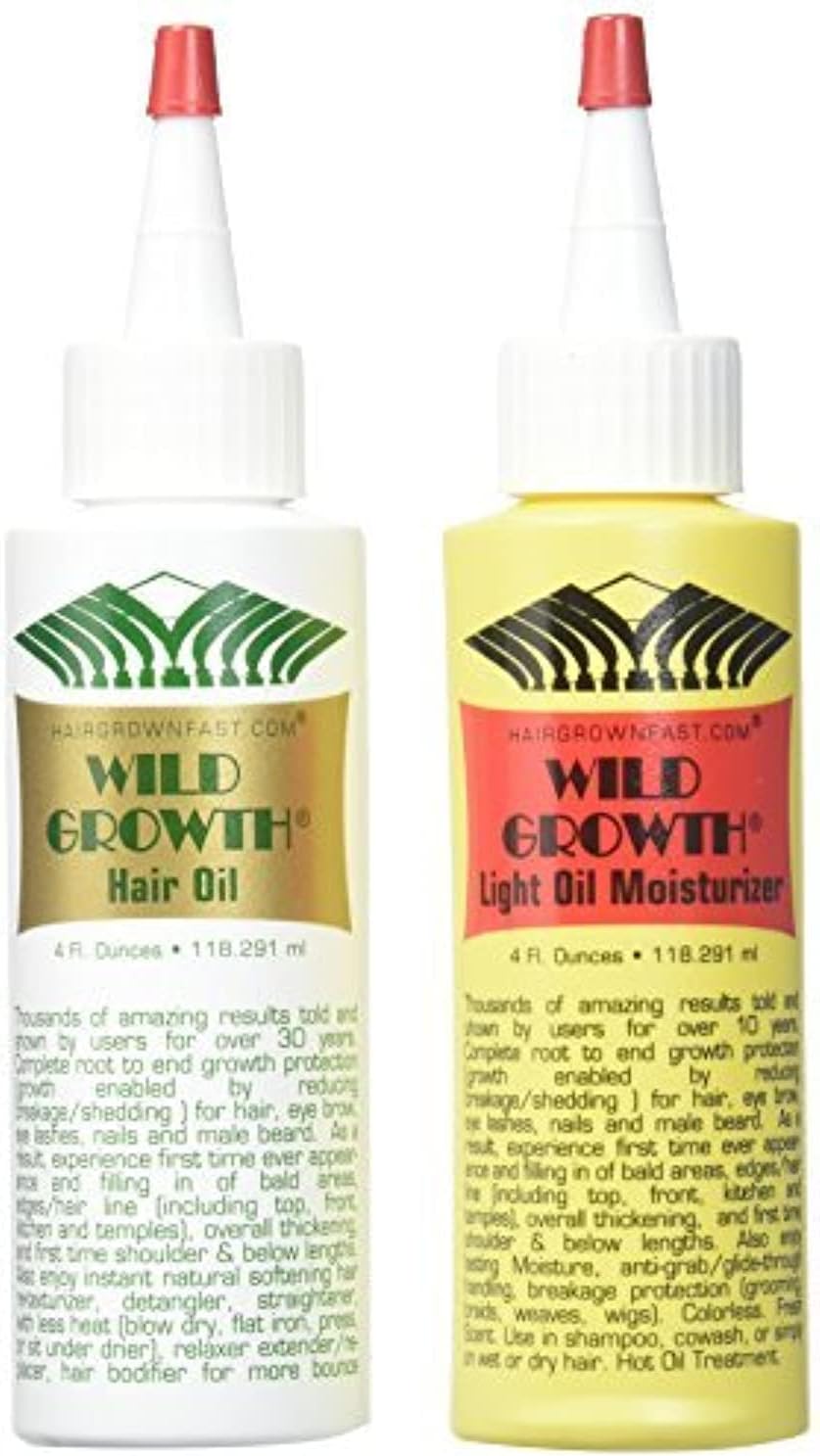Wild Growth BareMinerals Set - Hair Oil and Light Oil Moisturizer (4oz)