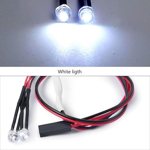 Miniatura 7 de Kit de luces traseras de 2 luces LED para coche, 2 LED, accesorios para SCX10 D90 TRX4 SCX10 Truck Tank Crawler (2 rojos + 2 blanco)