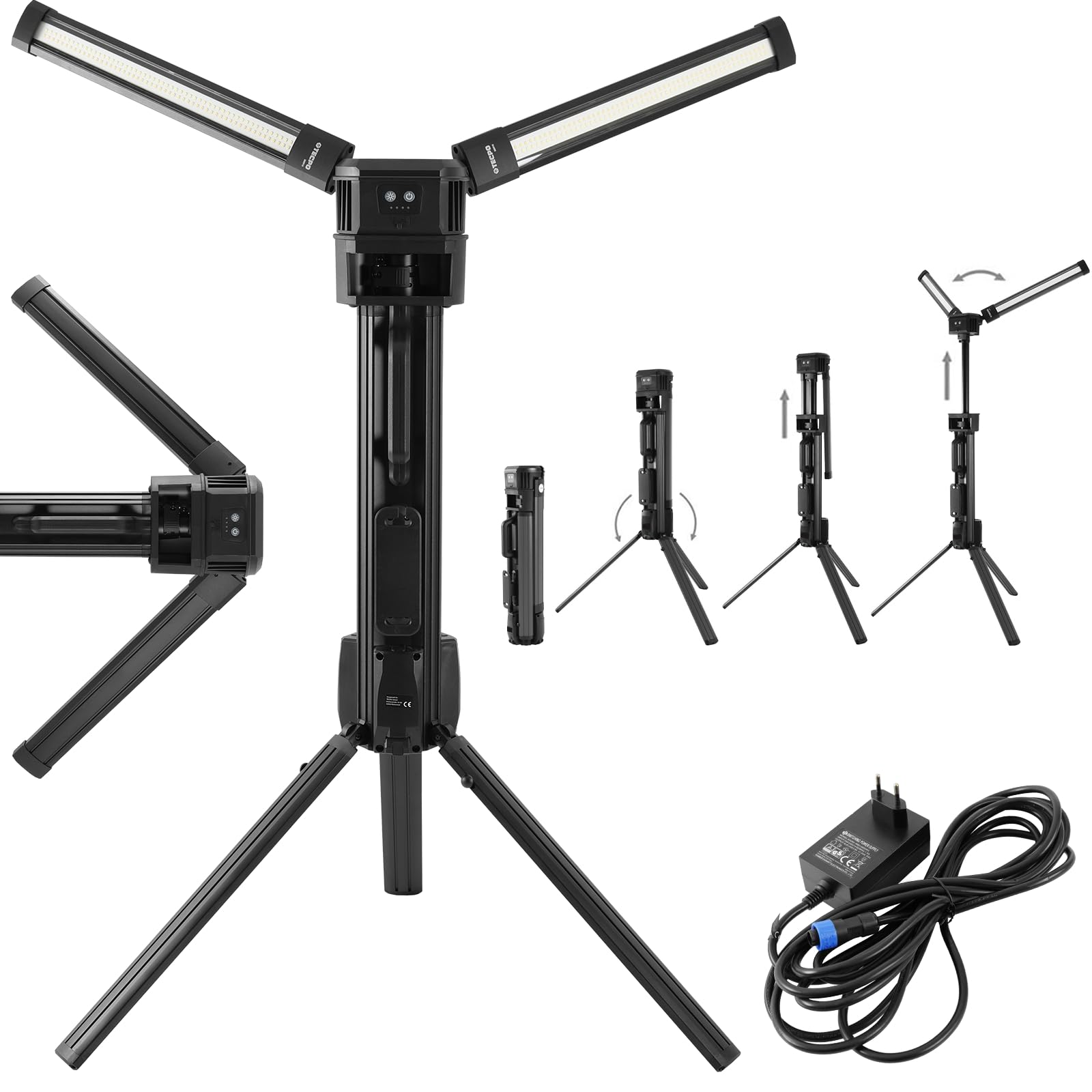 TECPO LED Baustrahler 10.000 Lumen Akku Arbeitsstrahler Compact Connect Plus