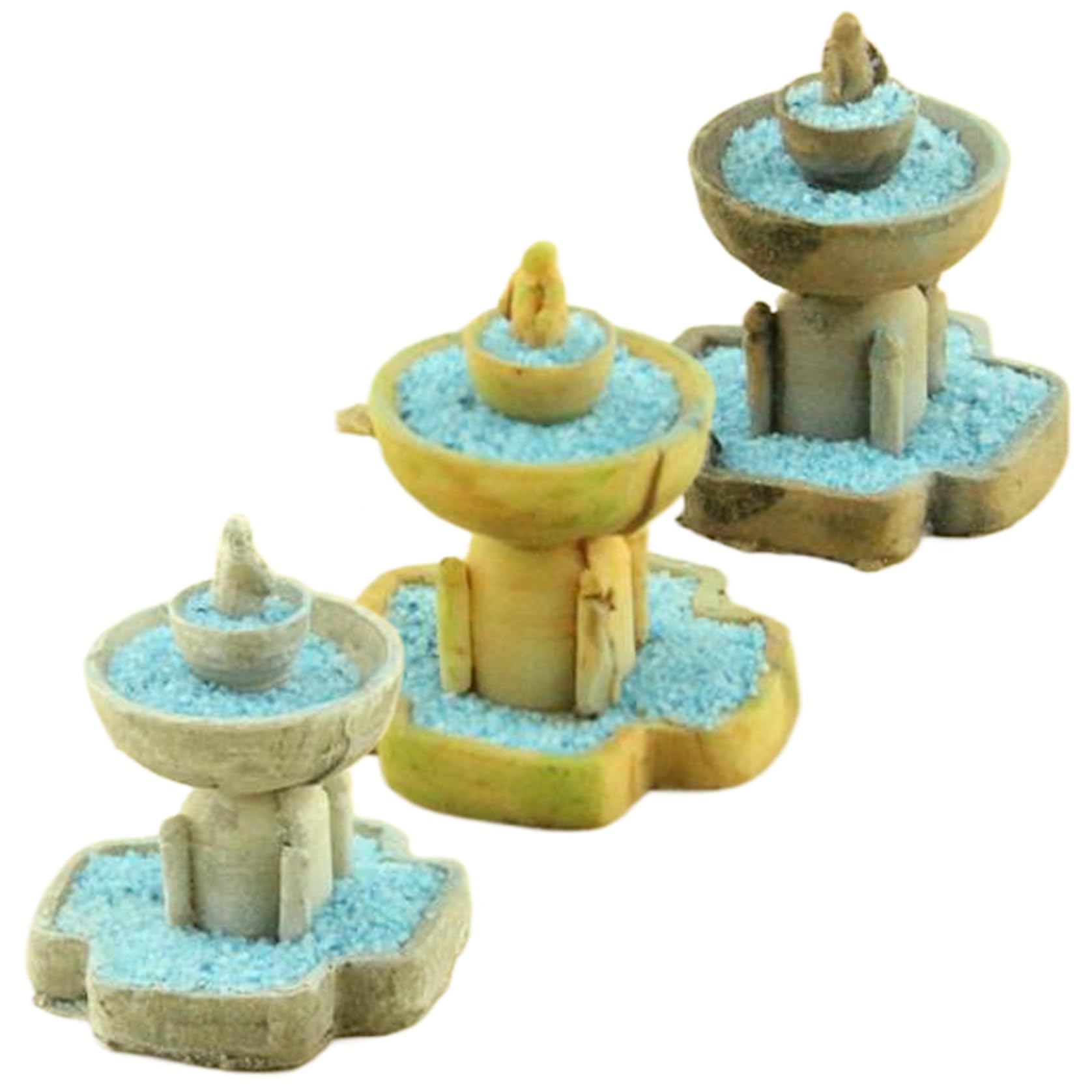 Miniature Fountain 3Pcs Miniature Fountain Resin Micro Landscape Succulents Garden Statues Creative Mini for Micro-Landscape Outdoor Yard Decor