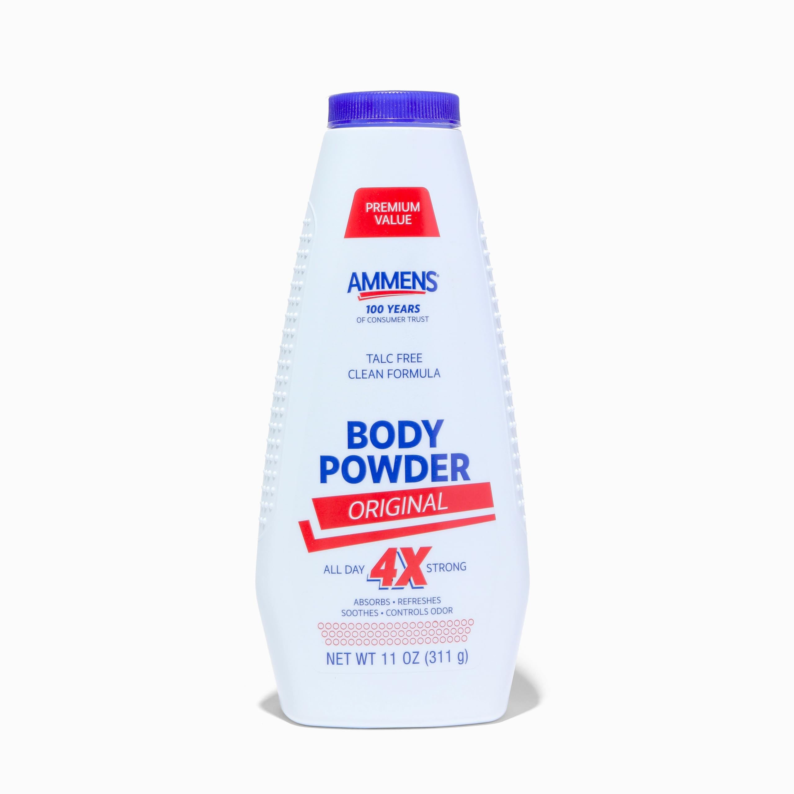 Ammens Original Body Powder - Talc Free Body Powder with Naturally Derived Cornstarch - Free from Dye and Parabens - Soothes Itchy Skin - 11 oz (Pack of 6)