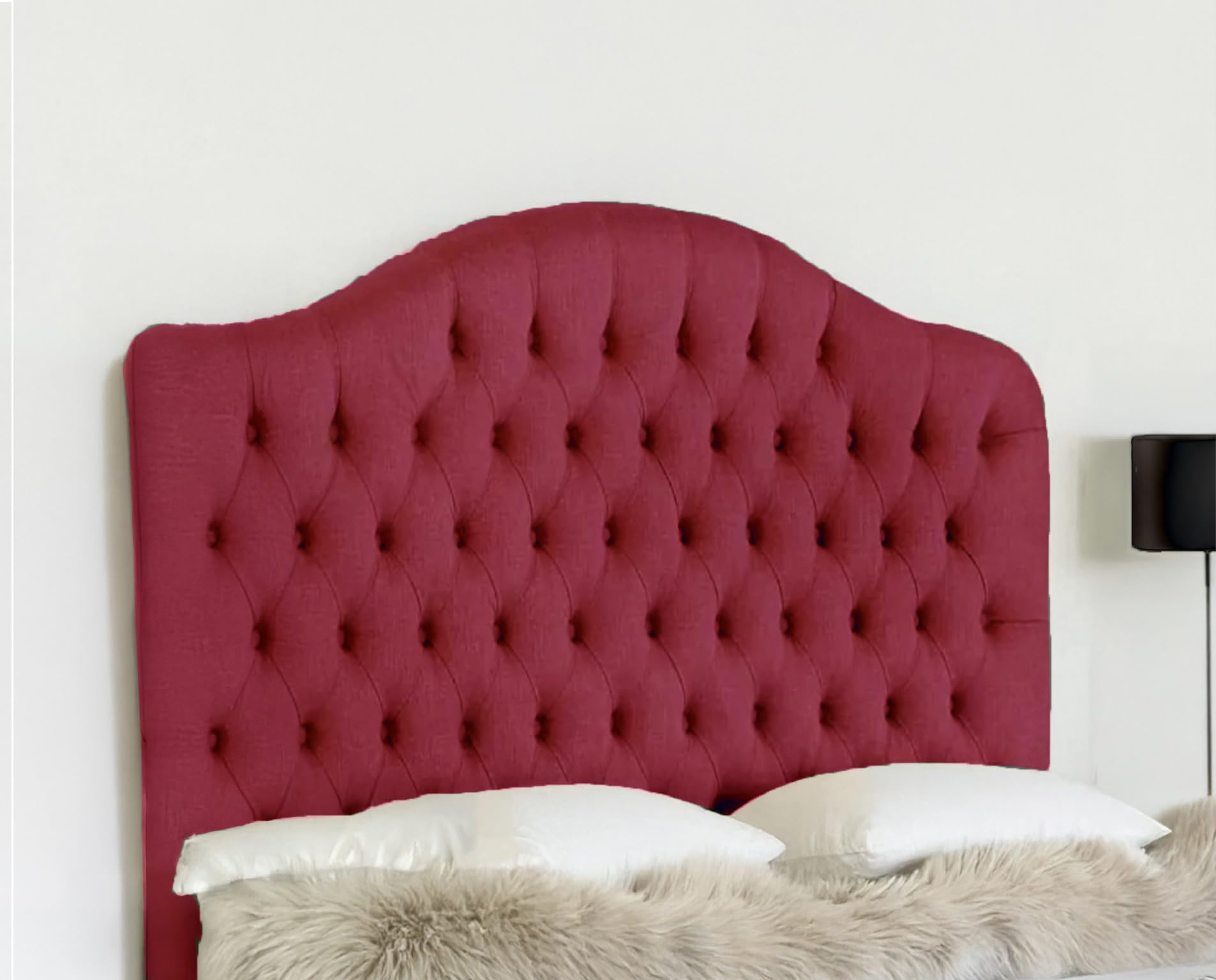 DEWSBURY HEADBOARD IN LUXURY TURIN FABRIC - STYLISH DESIGNER BED HEADBOARDS IN 3FT, 4FT, 4FT6, 5FT, 6FT - 30" INCHES HIGH (PURPLE, 2FT6)