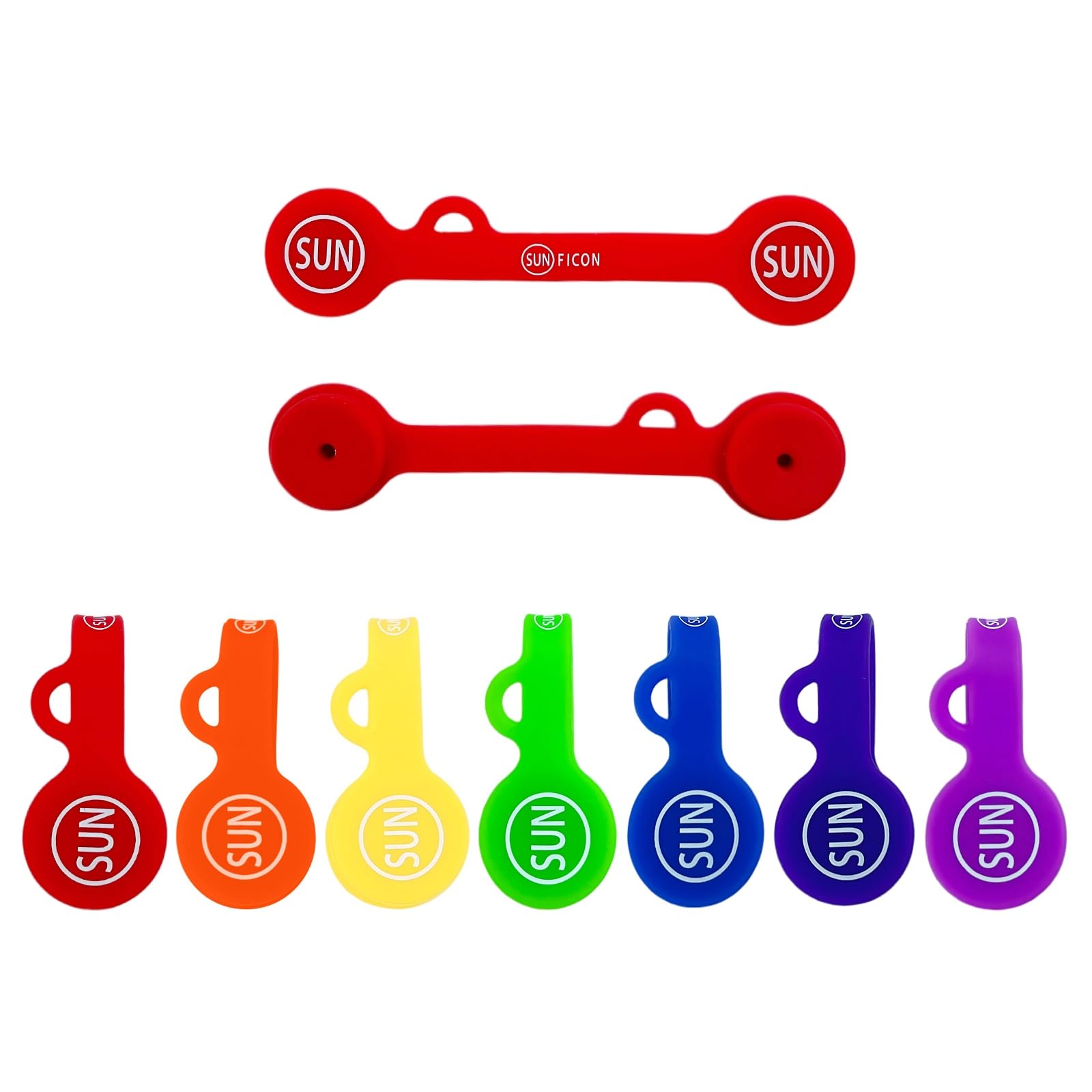 SUNFICON 14 Stück magnetische Kabel-Organizer, Regenbogen-Kabel-Clips, Ohrhörer, Kabelwickler, Lesezeichen, Whiteboard, Notiztafel, Kühlschrankmagnete, USB-Kabel-Manager, Kabelbinder, Büro, Schule