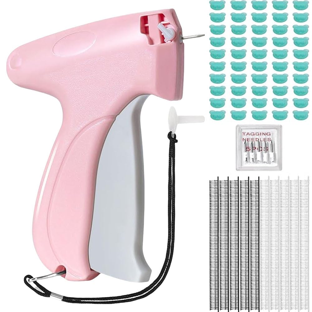 Audasi Stitchy Quick Clothing Fixer Pistola Per Micropunti Per Vestiti Pistola Per Cucito A Un Punto Dispositivo Di Abbigliamento Fissaggio Rapido Clothing Fixer Con 1000 Pezzi Di Colla Ad Ago Rosa