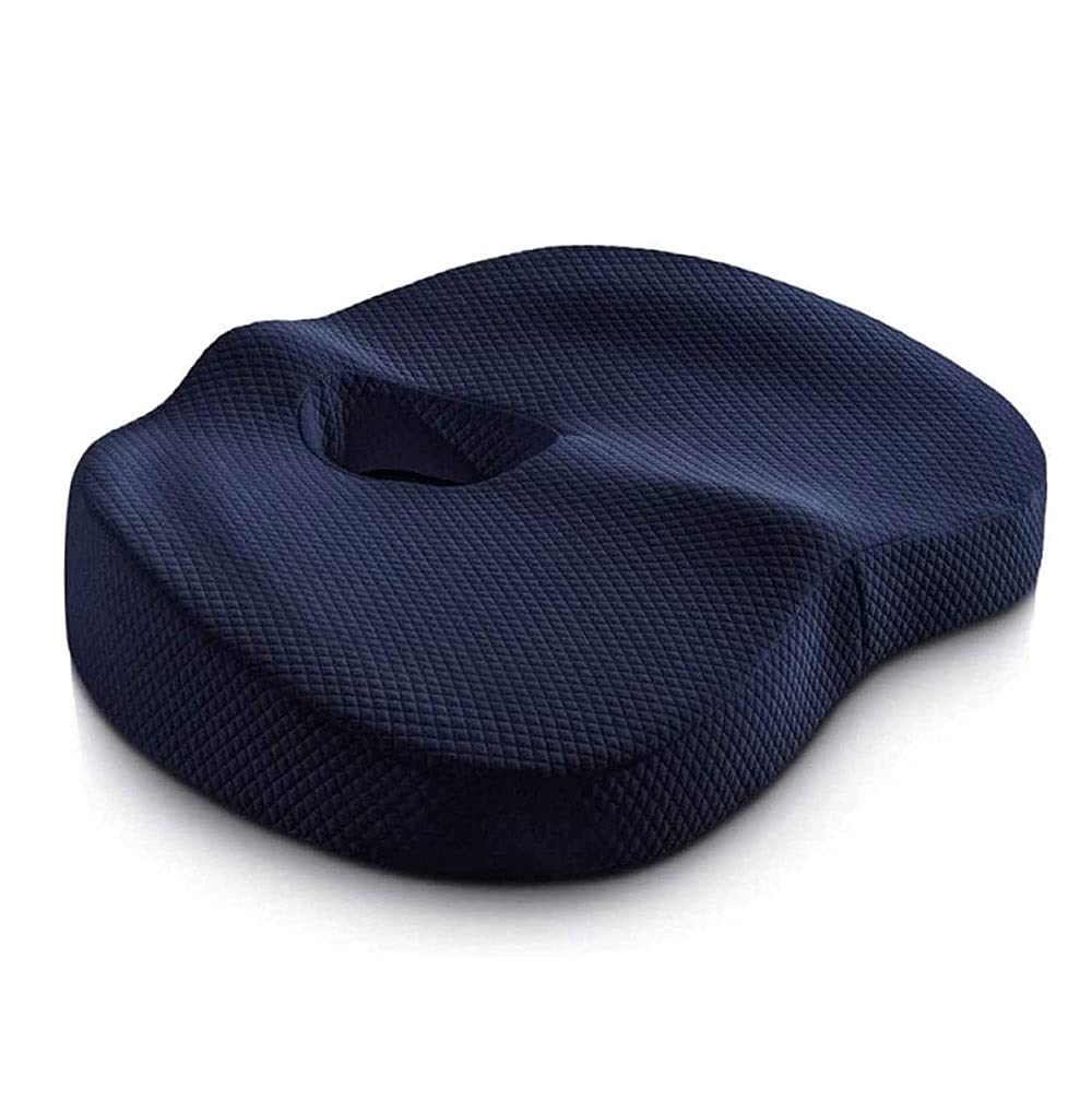 Cuscino Sedile coccige con Coperchio Antiscivolo 100% di bambù in bambù Memoria Schiuma, Cuscino del Sedile per Mal di Schiena con Design ergonomico, Perfetto per Sedia da Ufficio Auto Viaggi