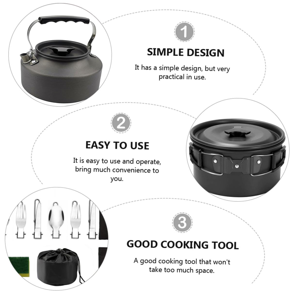 POPETPOP Cuisine pour Barbecue Léger avec Plaque de Cuisson Vaisselle et Ustensiles Pratique pour Camping et Randonnée