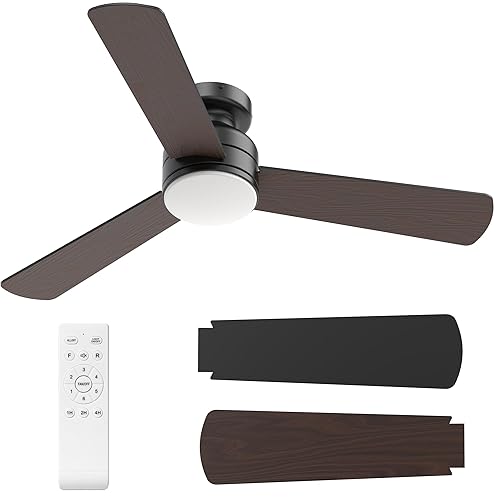Ceiling Fans with Lights, 42" Modern Low Profile Ceiling Fan