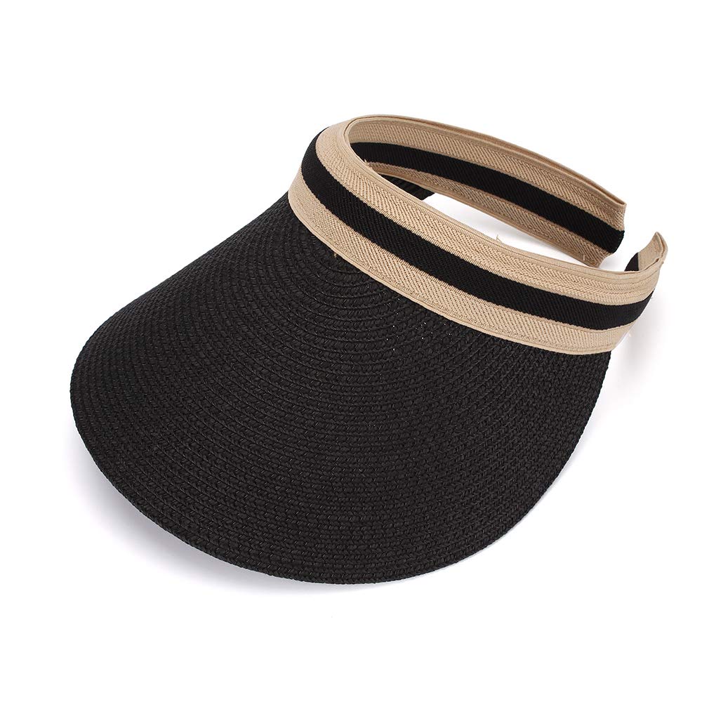 MK MATT KEELY Women Large Brim Beach Straw Golf Sun Hat Summer Cap Black