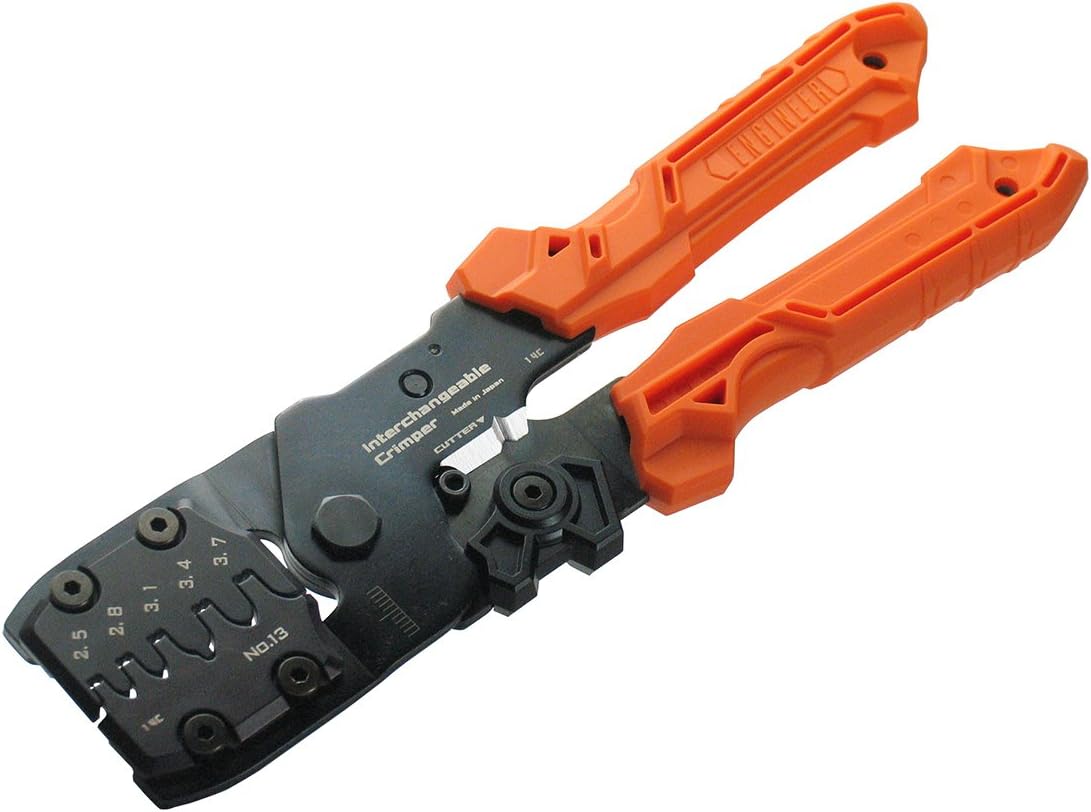ENGINEER Precision Crimping Tool (Size L) Made in Japan Handy Crimper with Interchangeable Die Set: PAD-13