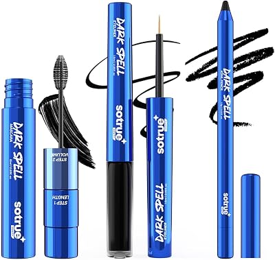 Eyeliner, Mascara and Kajal Combo, Black, Waterproof, 1.5g