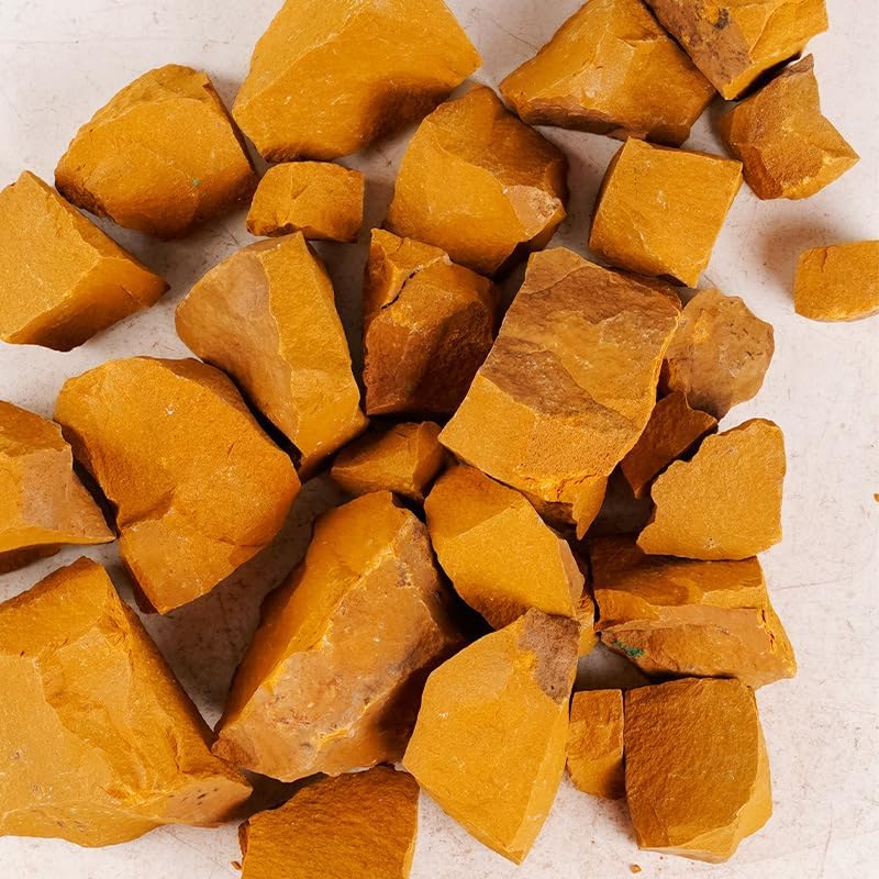 WHZHDMA Bulk Natural Crystal Rough Stone Natural Yellow Mud Jade Crystal Rough Stone Ornaments Mineral Specimen Aromatherapy Diffuser Demagnetizing Stone Gravel Rocks Stones and Crystals