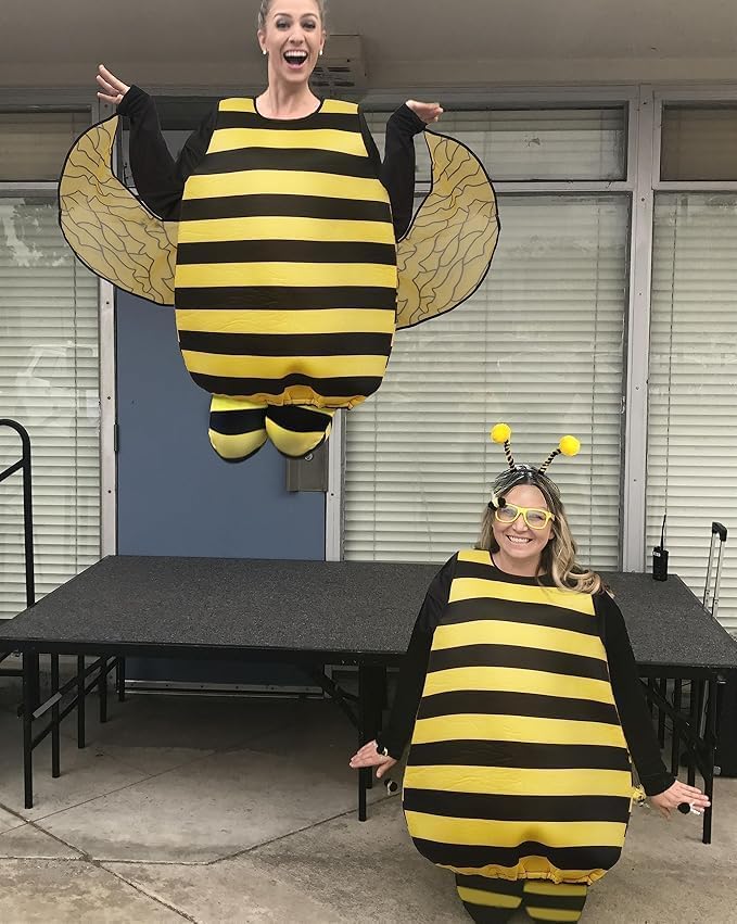 Women 4pcs Bee Halloween Cospaly Party Funny Animal Bee Adult Queen Costume - Image 6