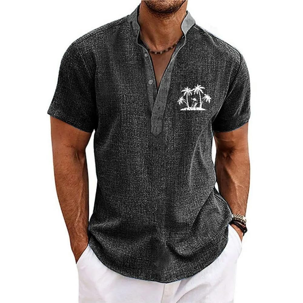 Hawaiihemd Männer Hawaiianische Hemden 3D Kokosnussbaumdruckhülle Bluse Beach Für Herrenkleidung