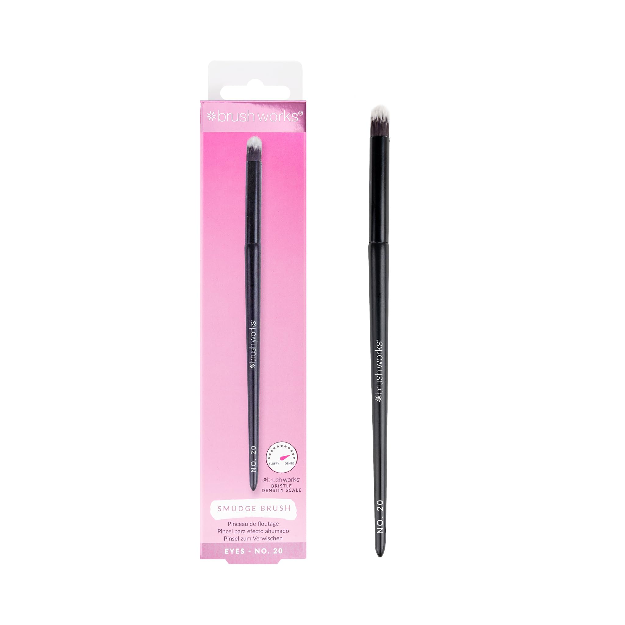 Brushworks No.20 Smudge Brush – Dense Eyeshadow & Eyeliner Smudging Brush for Precision Blending, Lower Lash Line Smudging & Smoky Eye Looks, Vegan & Cruelty-Free
