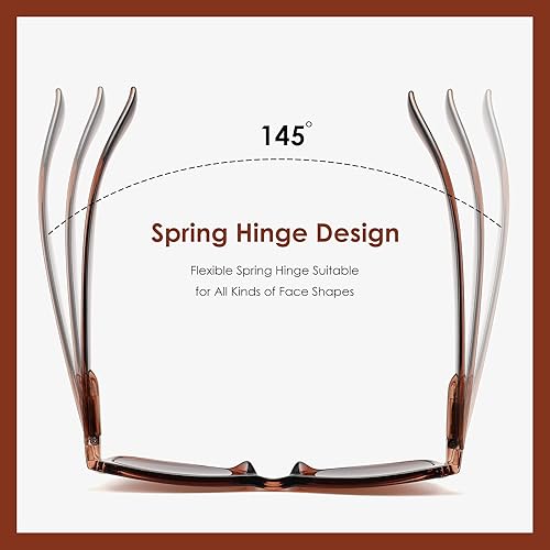 Miniatura 5 de Paquete de 2 lentes de sol de lectura rectangulares clásicos para hombres y mujeres, lentes completos para exteriores, con lupa, protección UV,