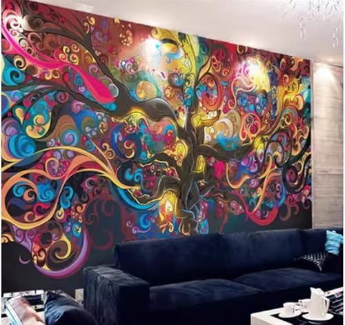 XDOUBAO Papel tapiz 3D abstracto con árbol, papel tapiz para pared, papel tapiz para cafetería, 3D, 150 x 105 cm