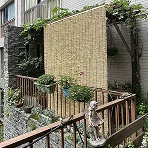 LMDX Natural Bamboo Blinds Outdoor Roller Shades, Privacy Bamboo Curtain, Home Bamboo Sun Shades, Cool in Summer, Simple Install, Kitchen Wooden Shading Blinds