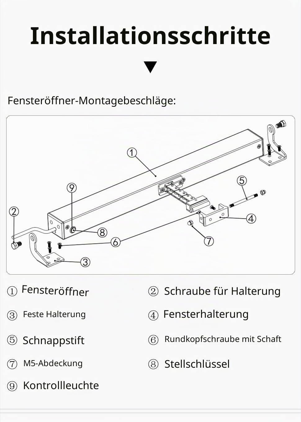 zemismart Zigbee Automatischer elektrischer Fensteröffner, intelligenter Kettenfensterschiebermotor, Fernbedienung funktioniert mit Homkeit ZMHK01/Matter M1 Hub(Fensteröffner,300mm)