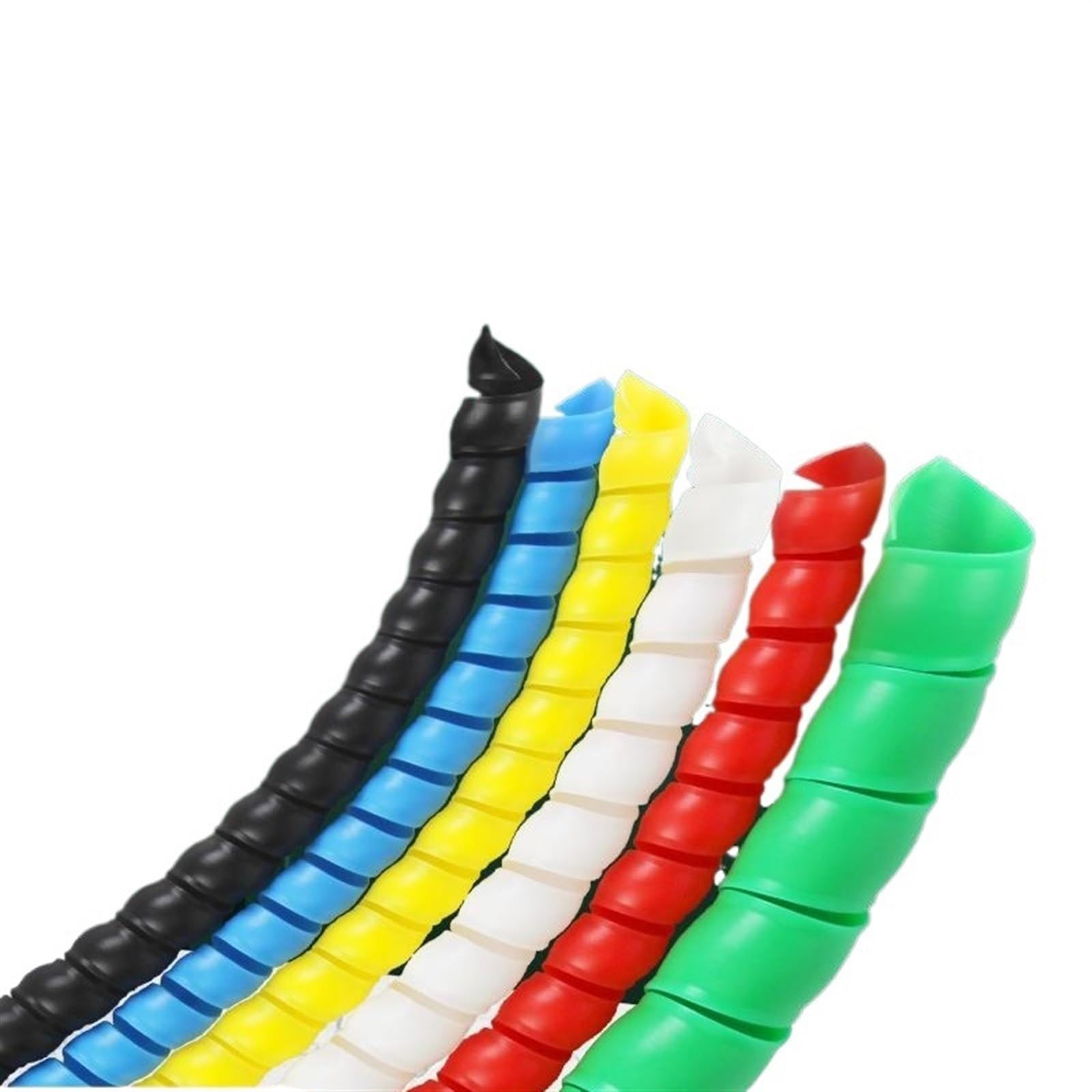 Tubo enrollador de Cables, Manguito Flexible for gestión de Cables en Espiral, 1 Metro(ID 8mm Black)