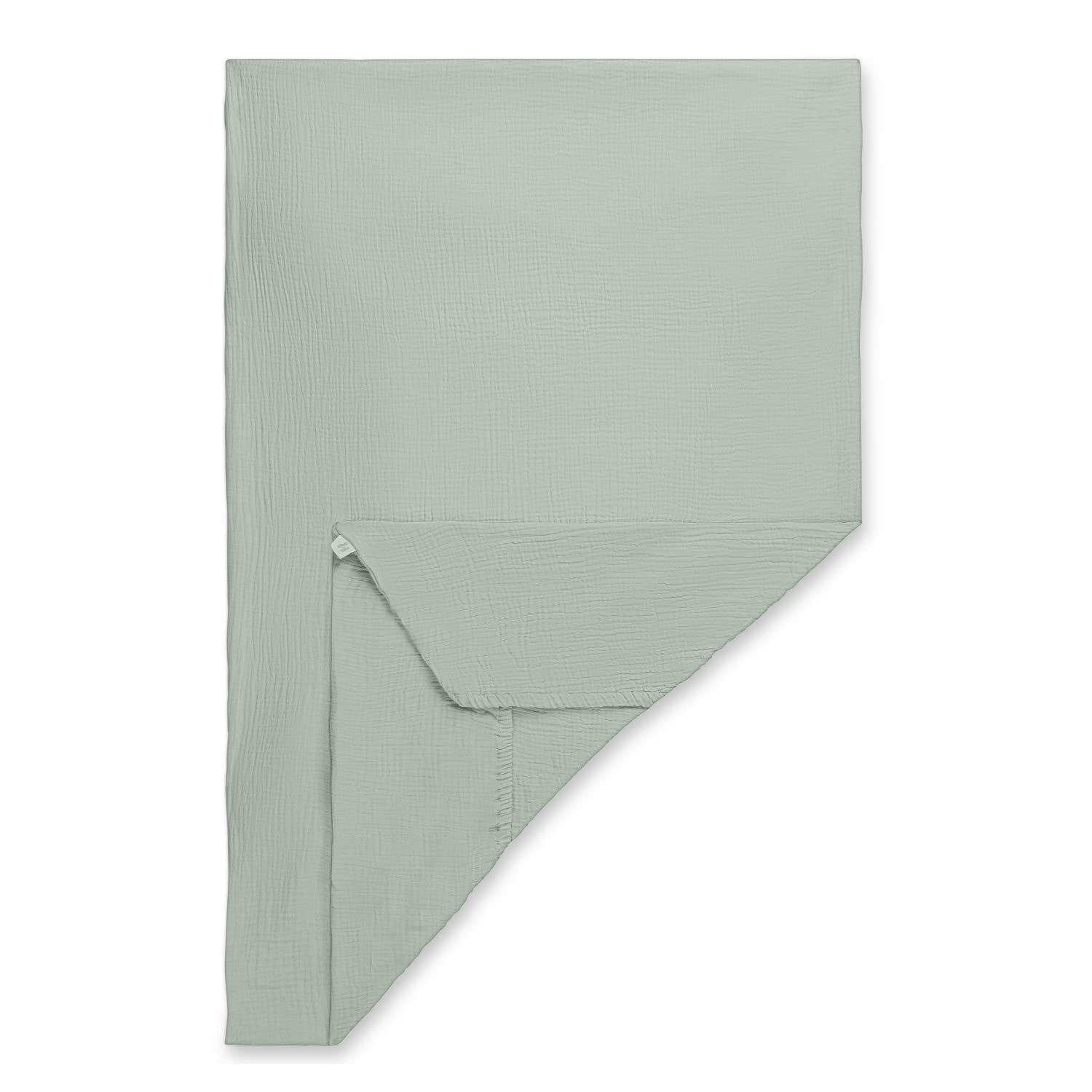 hauck Baby Spannbettlaken 60x120 cm für Reisebettmatratzen, Baby Matratzenbezug Baumwolle Musselin, 60° C Maschinenwäsche, Babybettlaken mit Gummizug (Sage)